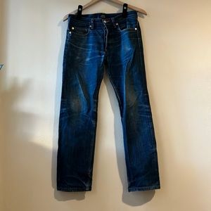 Dark wash straight leg jeans